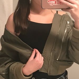 Cropped Bomber Jacket